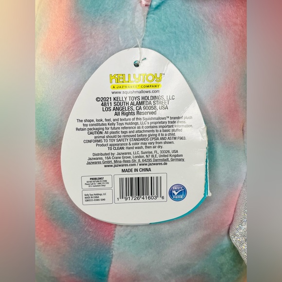 Squishmallows 16” WINONA The LLAMACORN Blue & Pink Unicorn Plush Toy Pegasus - Picture 4 of 6